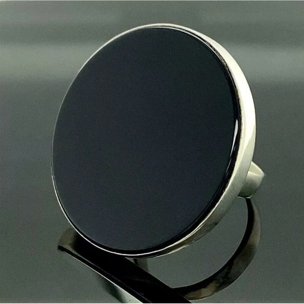 8.5 9 9.5 Handmade Ring Black Onyx Solid 925 Sterling Silver Gemstone Fine Art